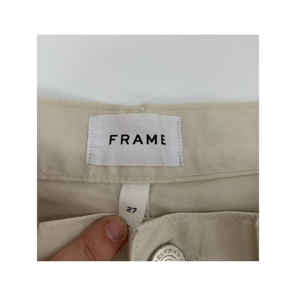 FRAME Jeans Womens 27 Beige Ultra High Rise Barrell Denim Pants - Picture 3 of 11